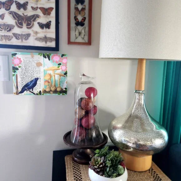 Hand Crafted "Introductory Exercises 2" Original Art on Canvas Bird Floral